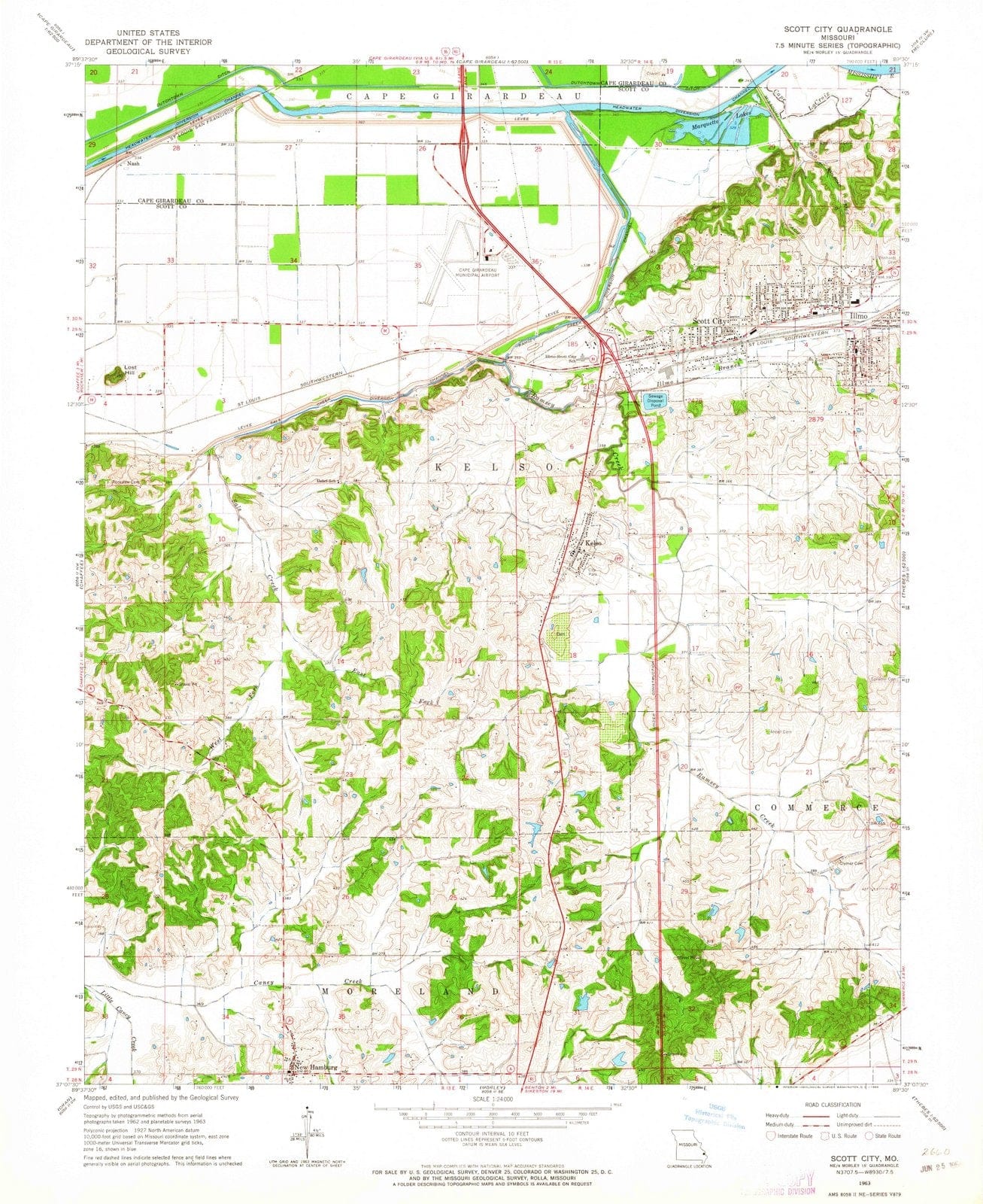 1963 Scott City, MO - Missouri - USGS Topographic Map