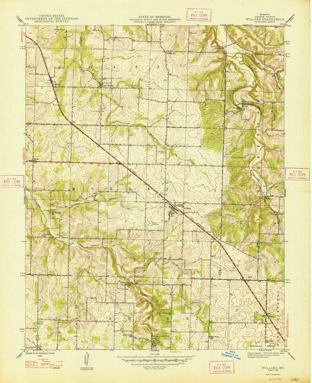 1948 Willard, MO - Missouri - USGS Topographic Map