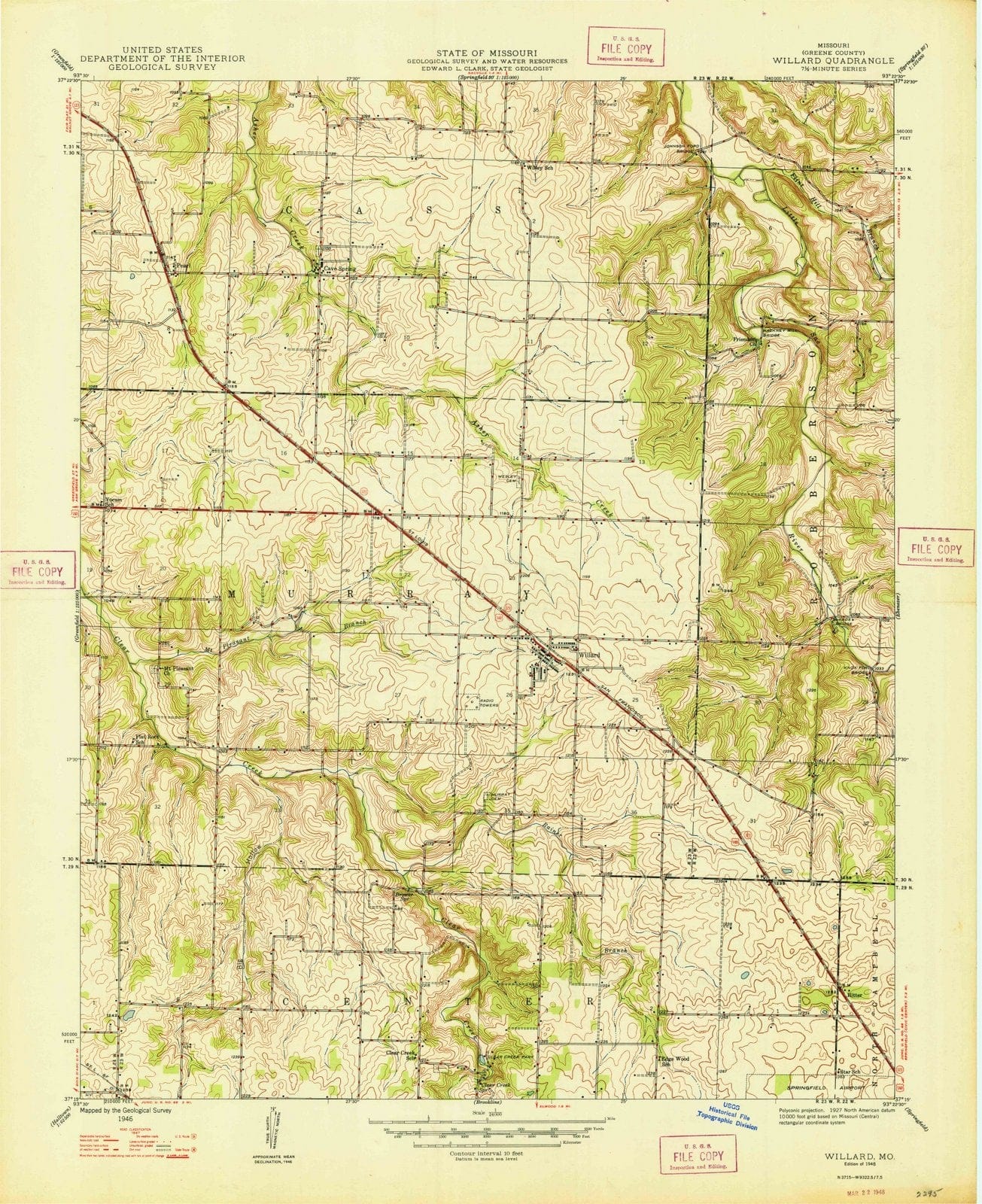 1948 Willard, MO - Missouri - USGS Topographic Map