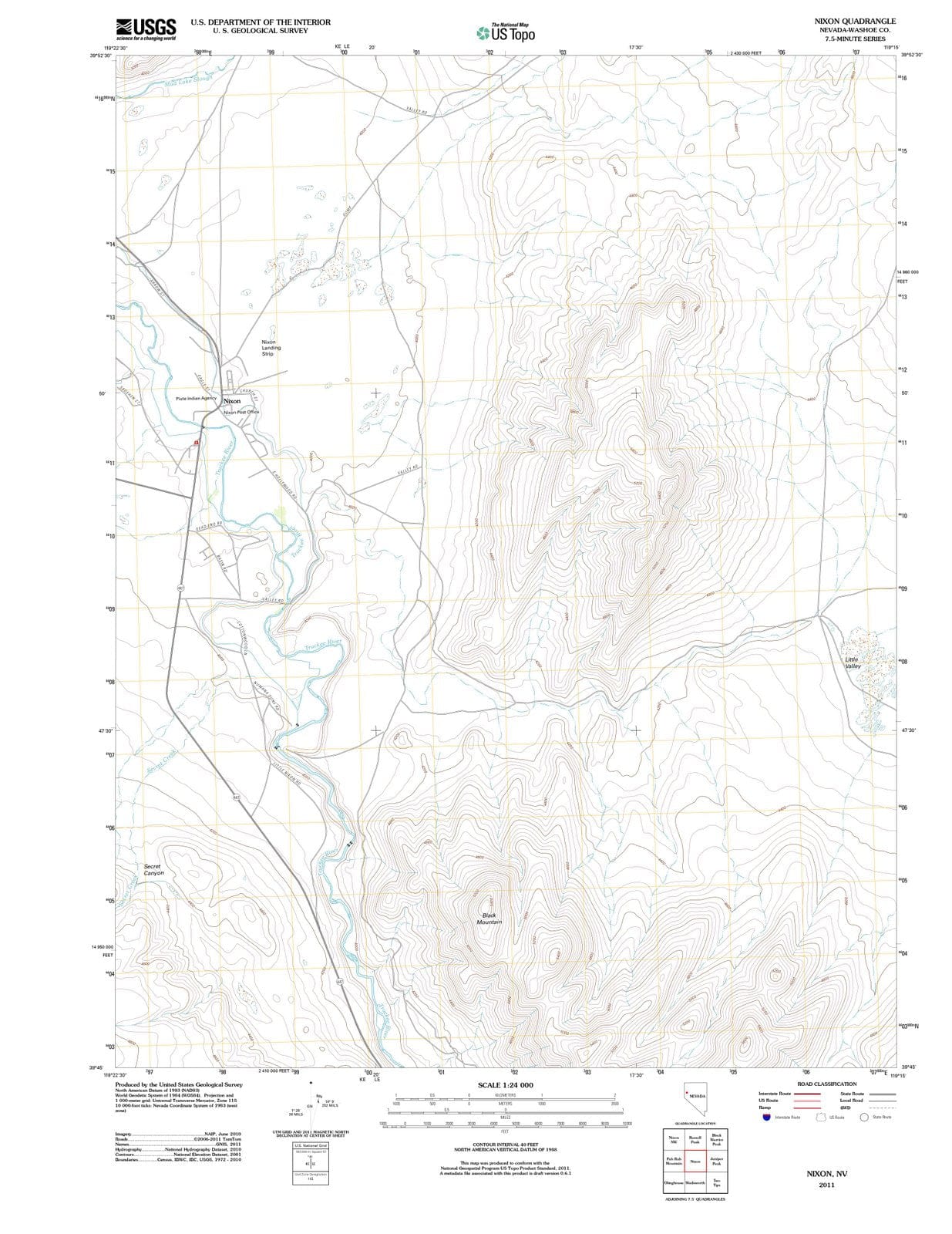 2011 Nixon, NV - Nevada - USGS Topographic Map