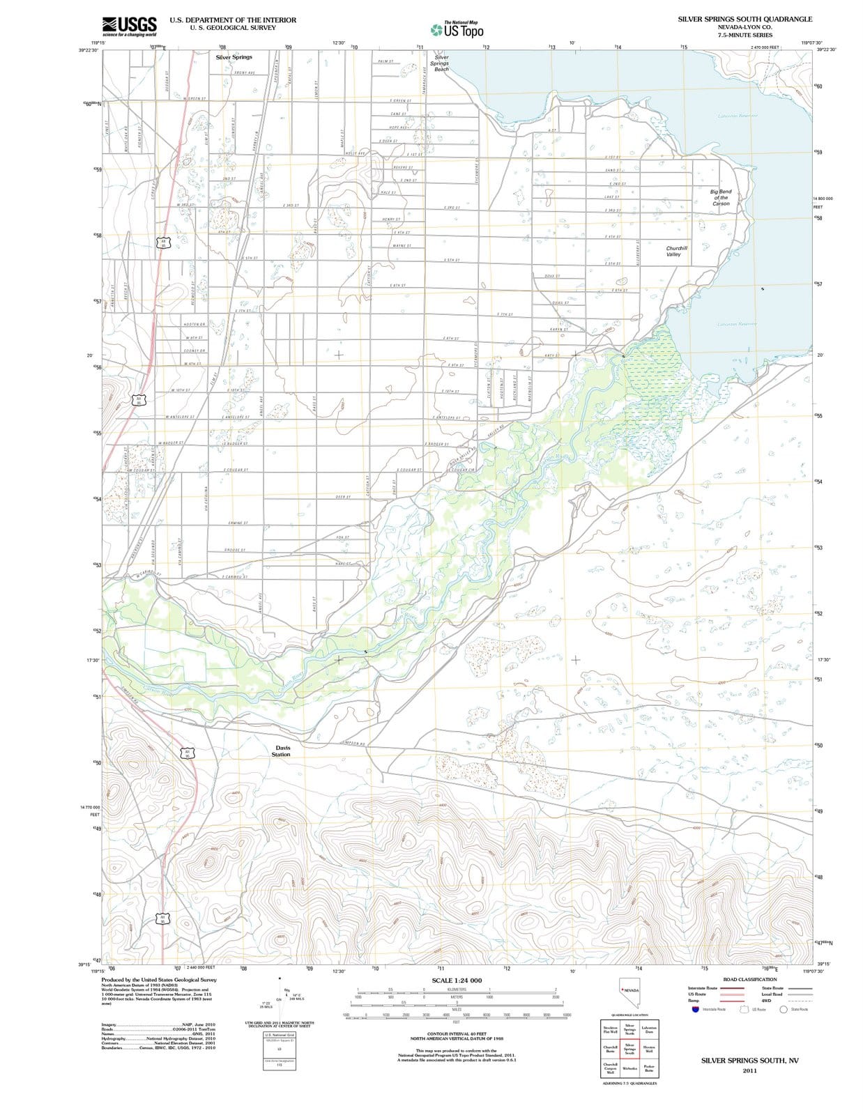 2011 Silver Springs South, NV - Nevada - USGS Topographic Map