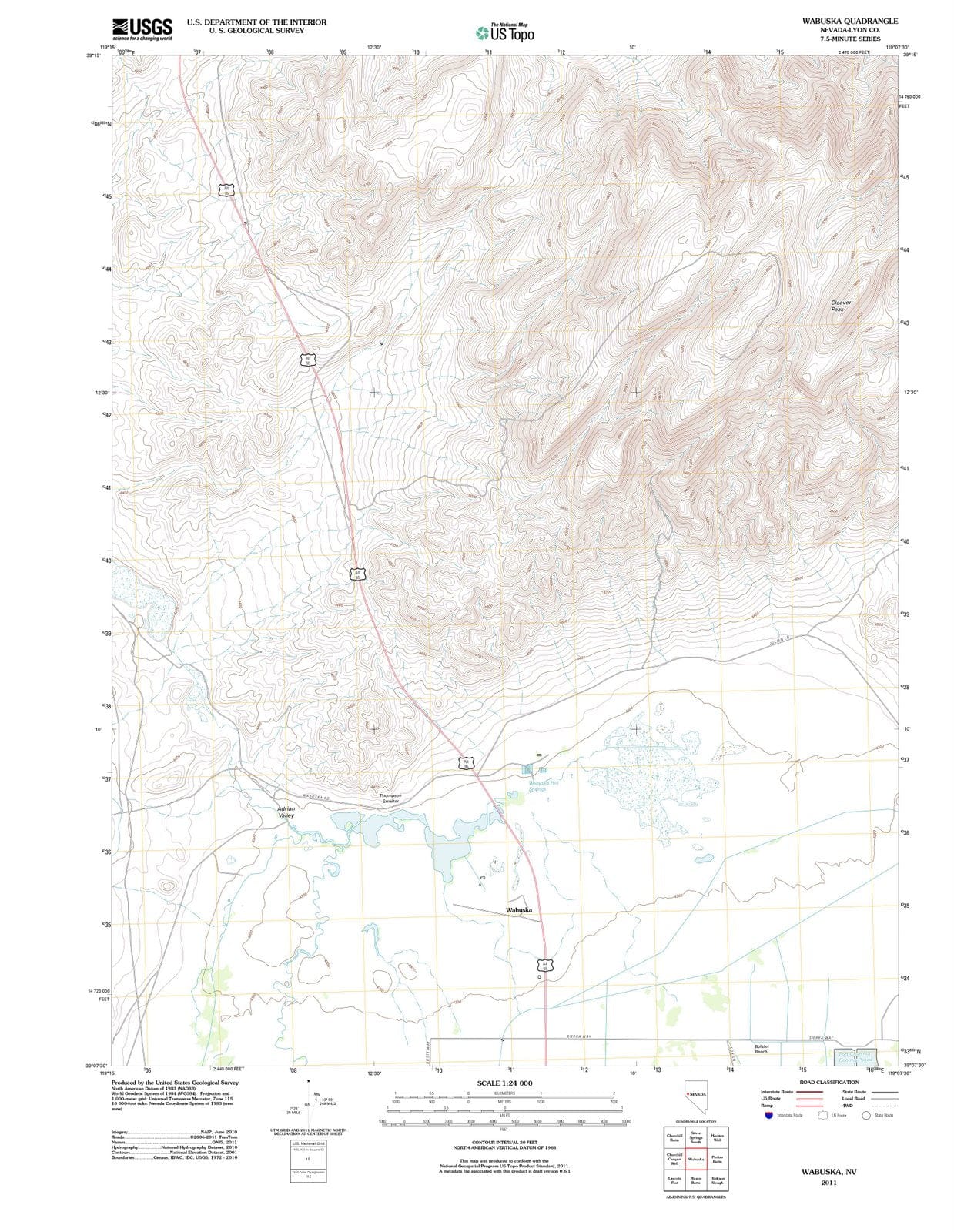 2011 Wabuska, NV - Nevada - USGS Topographic Map
