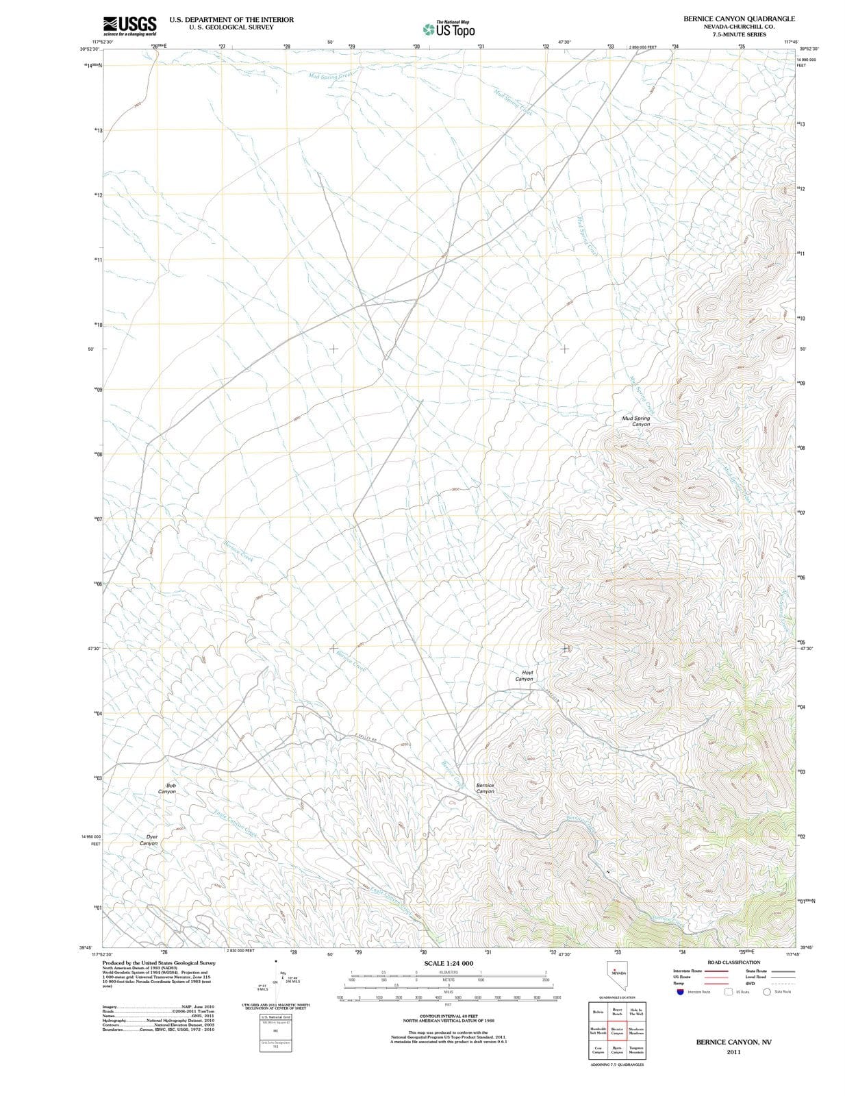 2011 Bernice Canyon, NV - Nevada - USGS Topographic Map