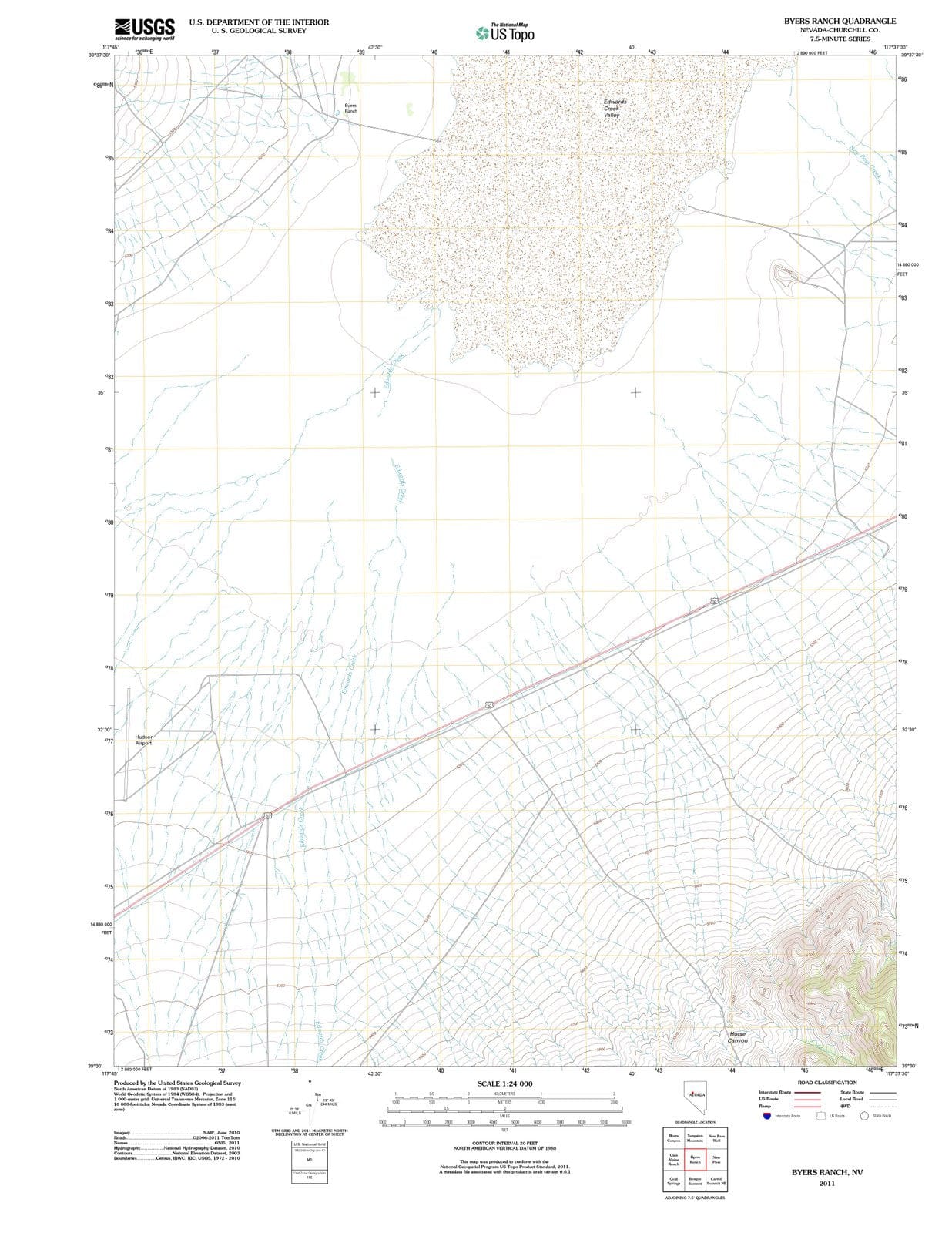 2011 Byers Ranch, NV - Nevada - USGS Topographic Map