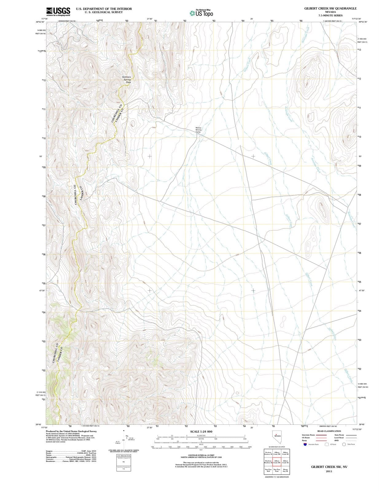 2011 Gilbert Creek, NV - Nevada - USGS Topographic Map