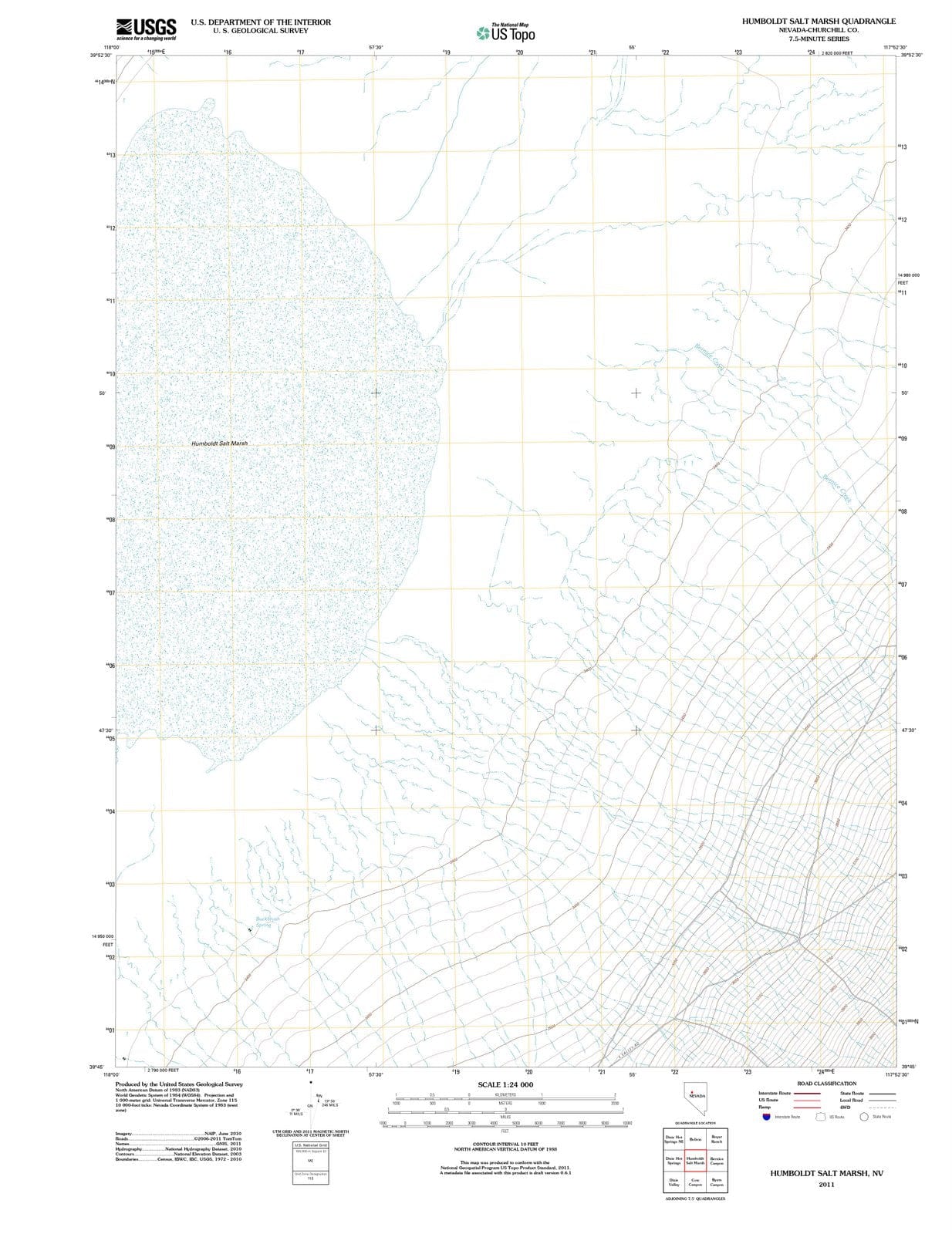 2011 Humboldt Salt Marsh, NV - Nevada - USGS Topographic Map