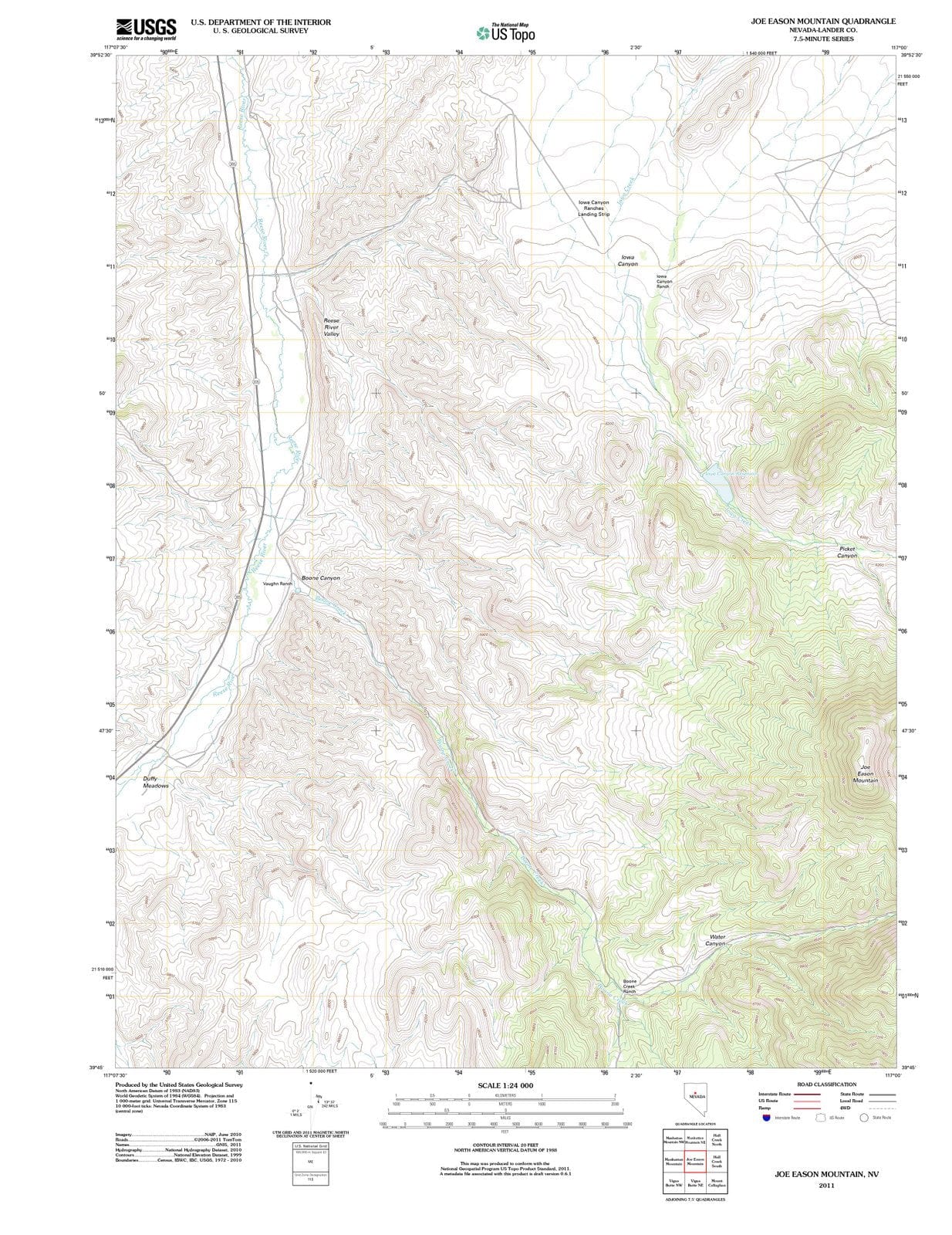 2011 Joe Eason Mountain, NV - Nevada - USGS Topographic Map