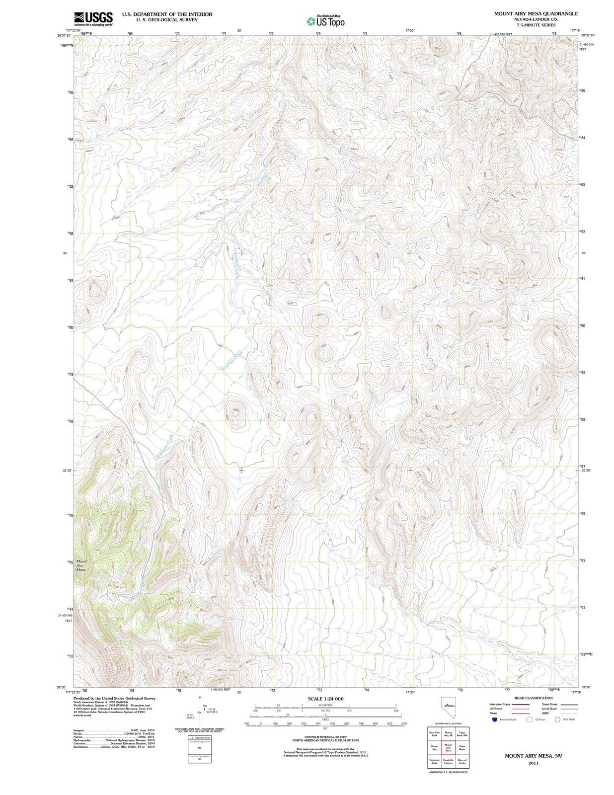 2011 Mount Airy Mesa, NV - Nevada - USGS Topographic Map