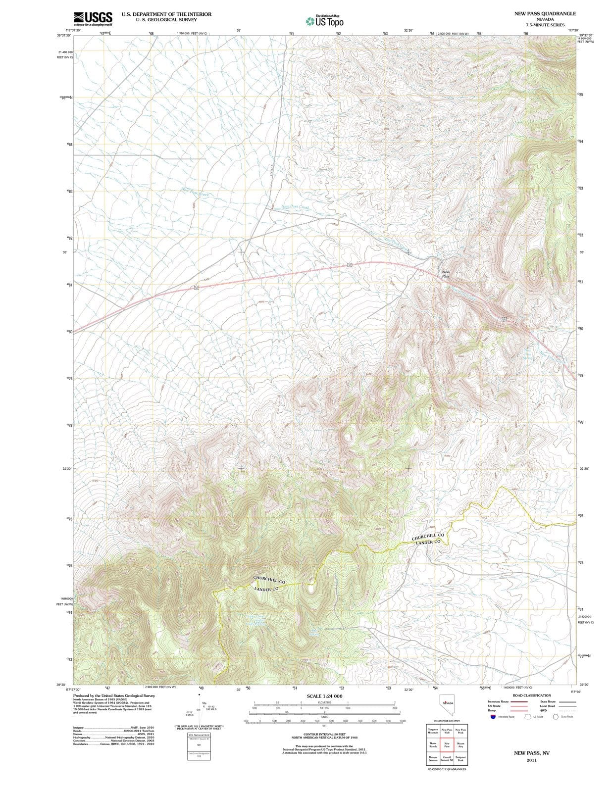 2011 New Pass, NV - Nevada - USGS Topographic Map