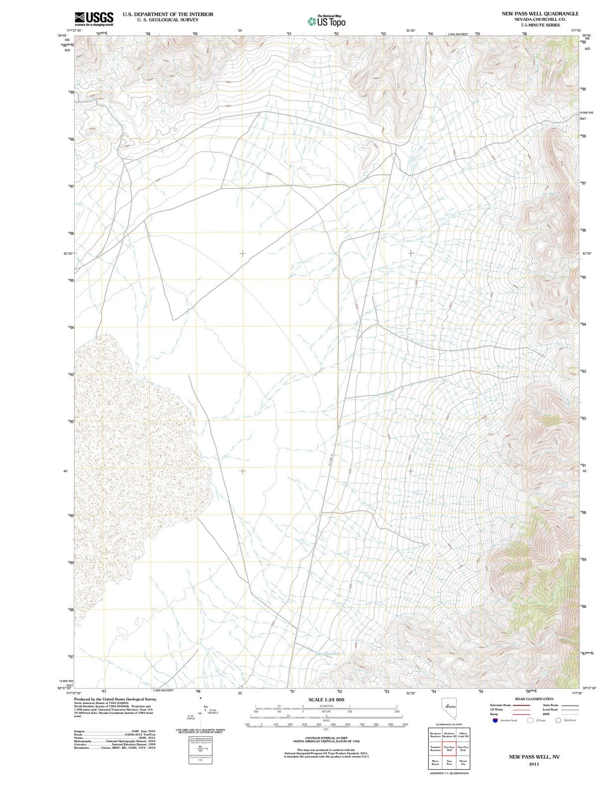 2011 New Pass Well, NV - Nevada - USGS Topographic Map