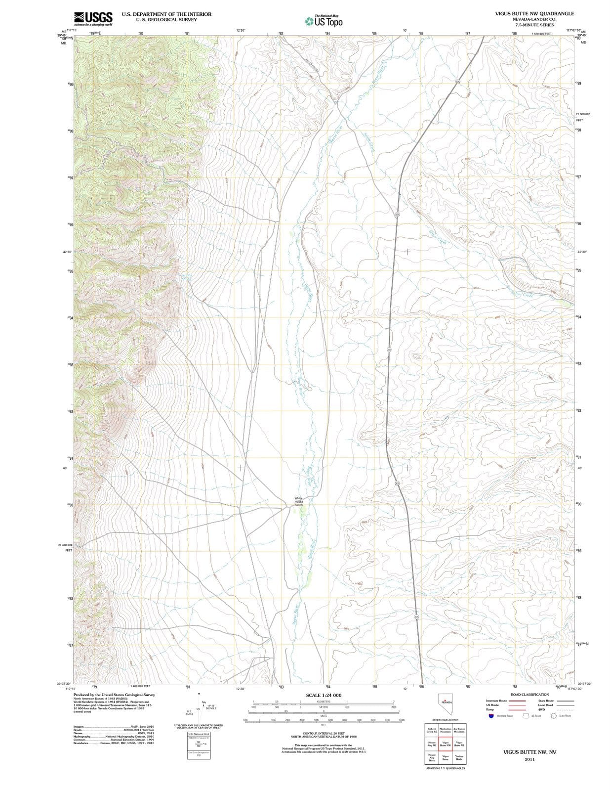 2011 Vigus Butte, NV - Nevada - USGS Topographic Map