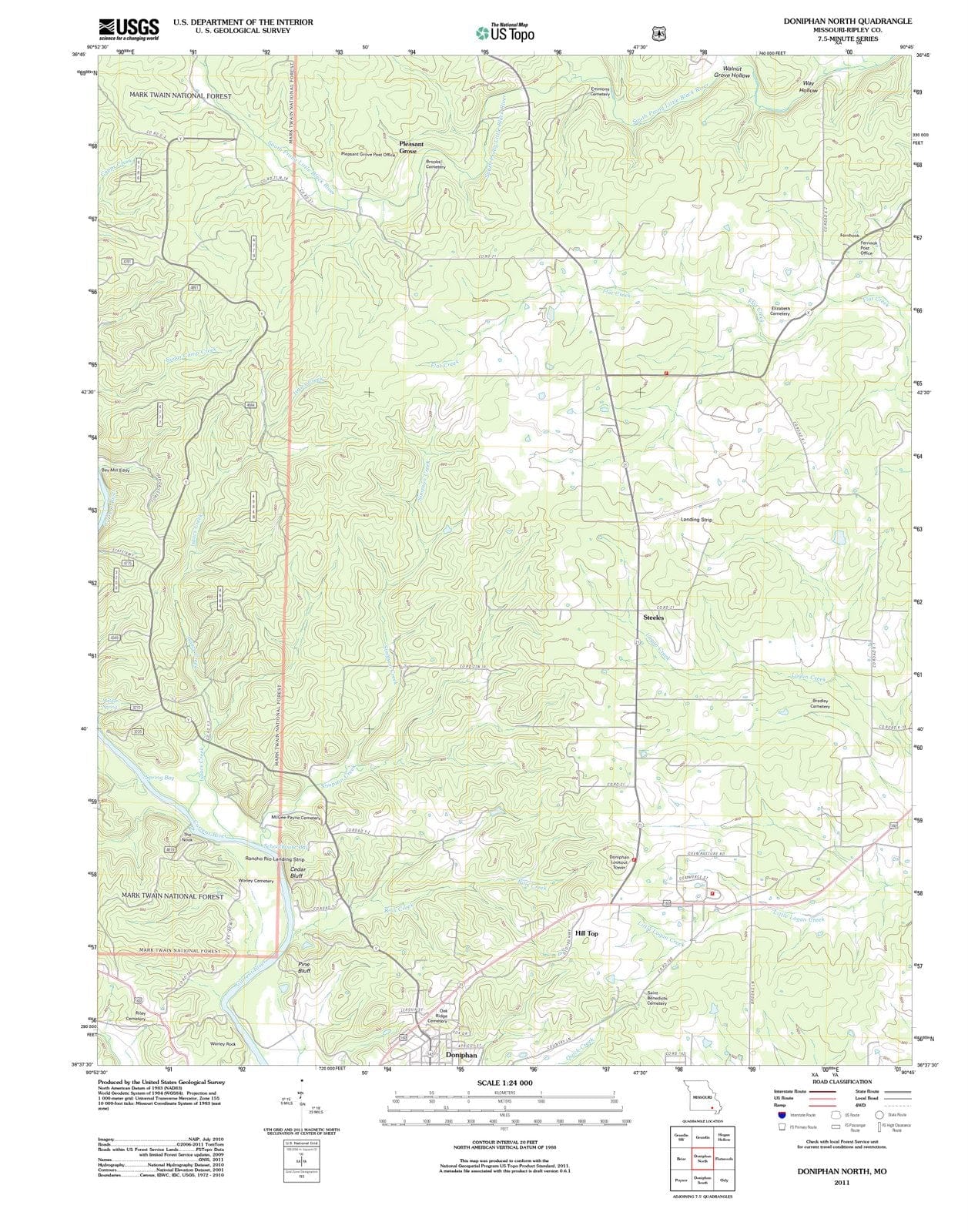 2011 Doniphan North, MO - Missouri - USGS Topographic Map