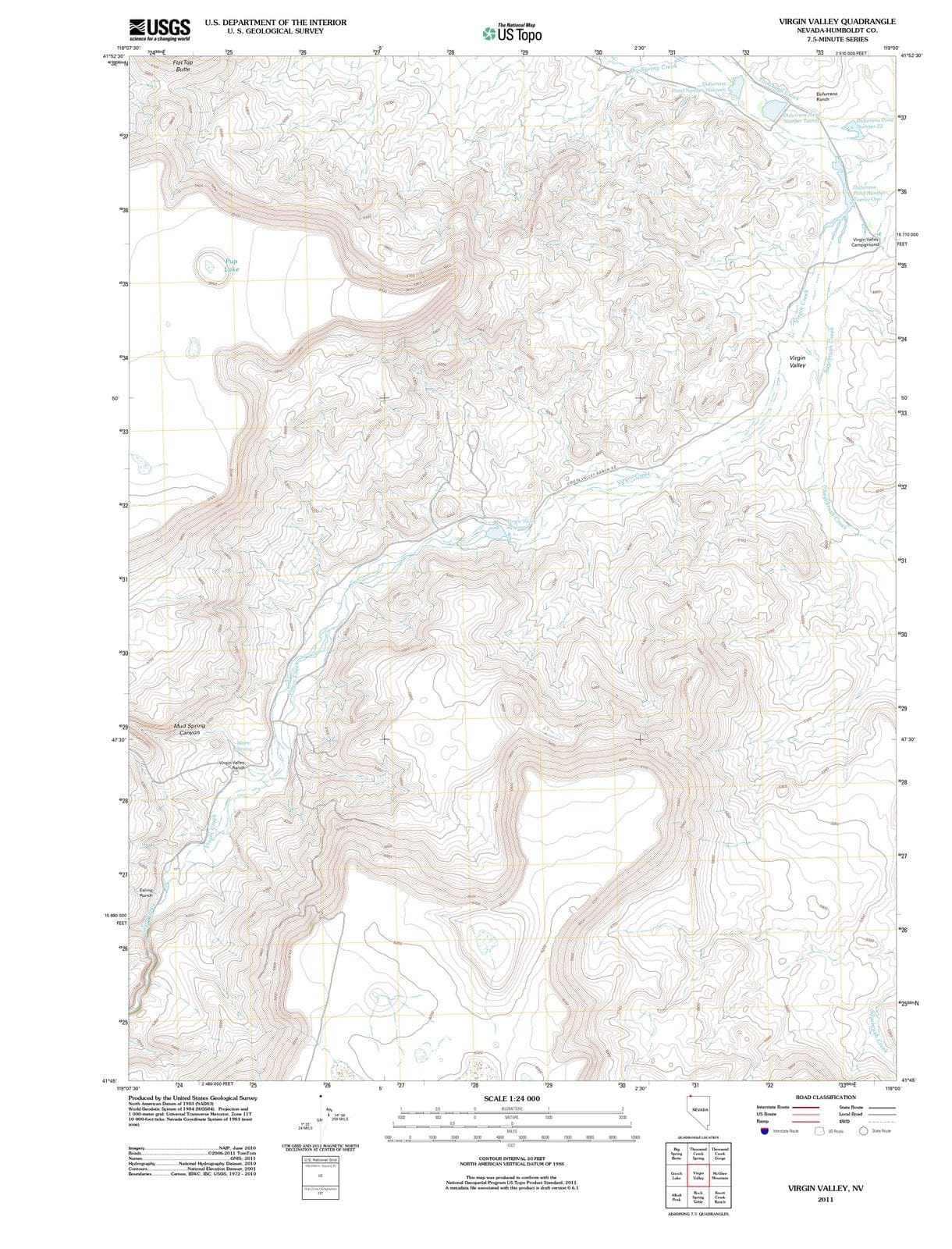 2011 Virgin Valley, NV - Nevada - USGS Topographic Map