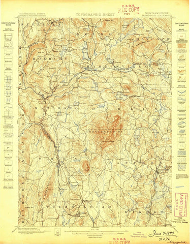 1898 Monadnock, NH - New Hampshire - USGS Topographic Map