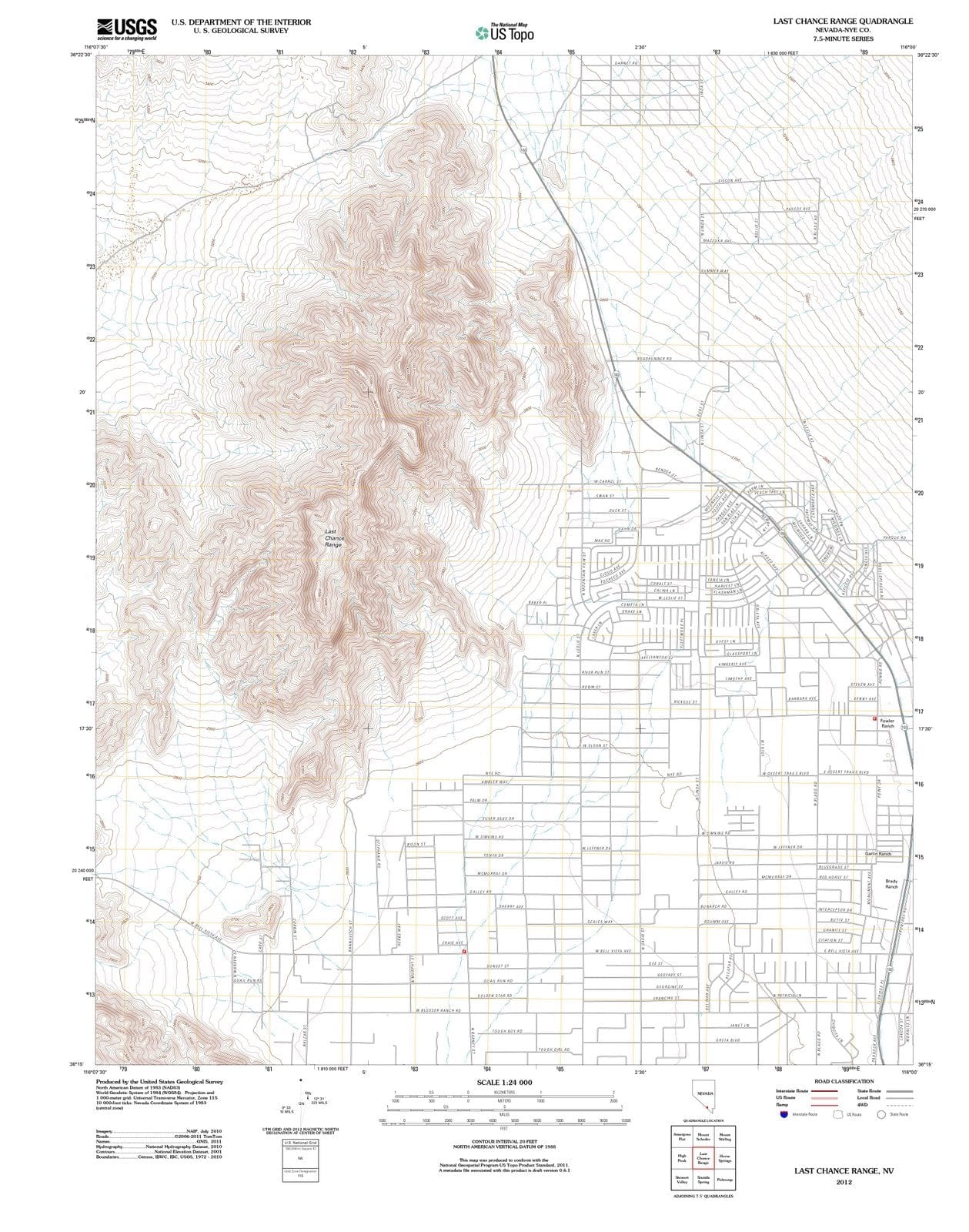2012 Range, NV - Nevada - USGS Topographic Map