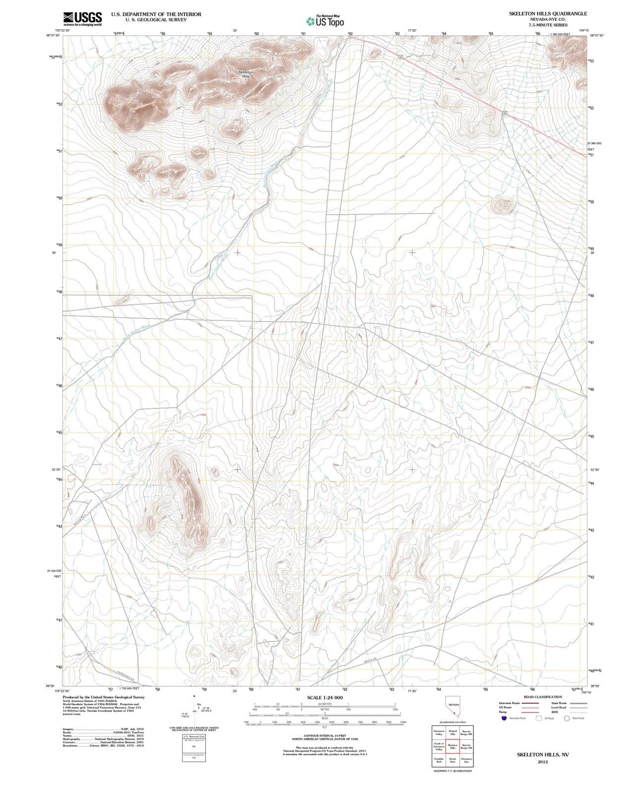 2012 Skeleton Hills, NV - Nevada - USGS Topographic Map