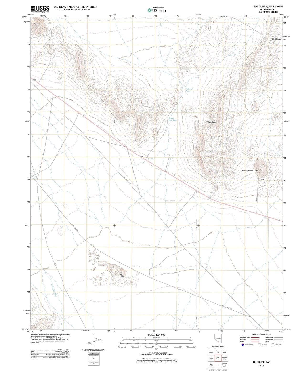 2012 Bigune, NV - Nevada - USGS Topographic Map