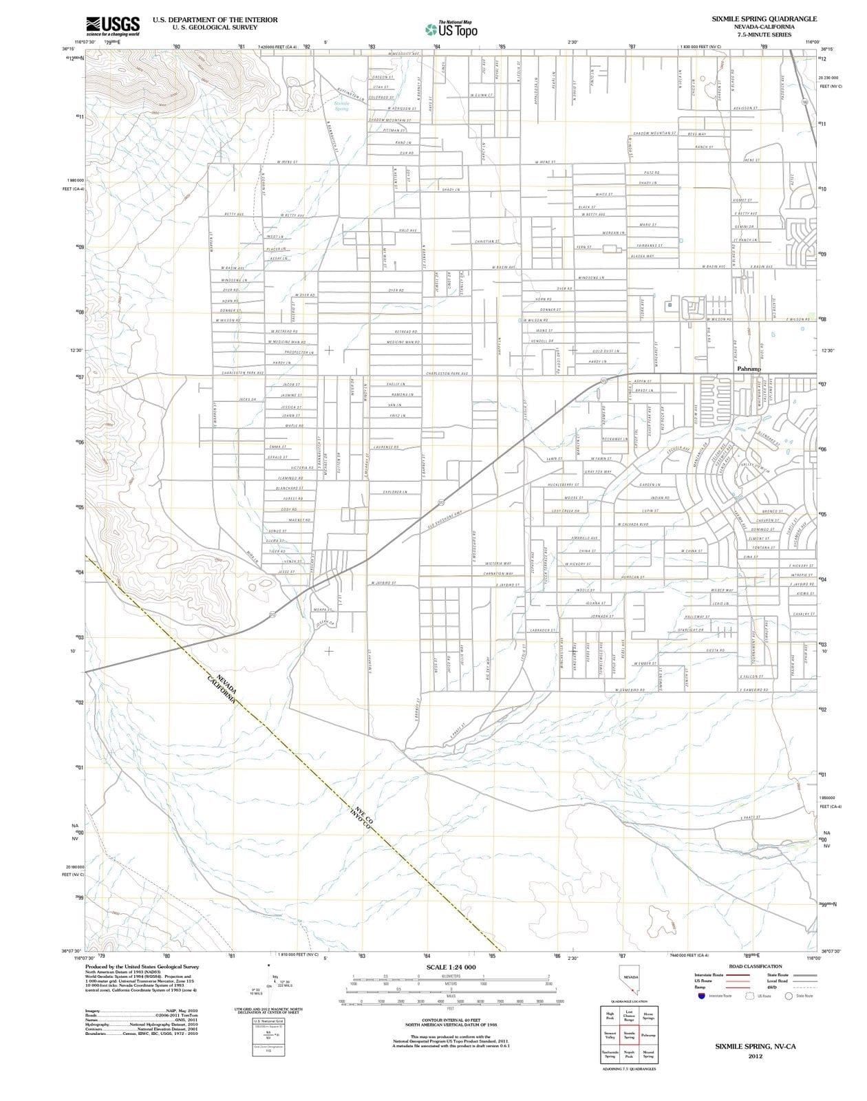 2012 Sixmile Spring, NV - Nevada - USGS Topographic Map
