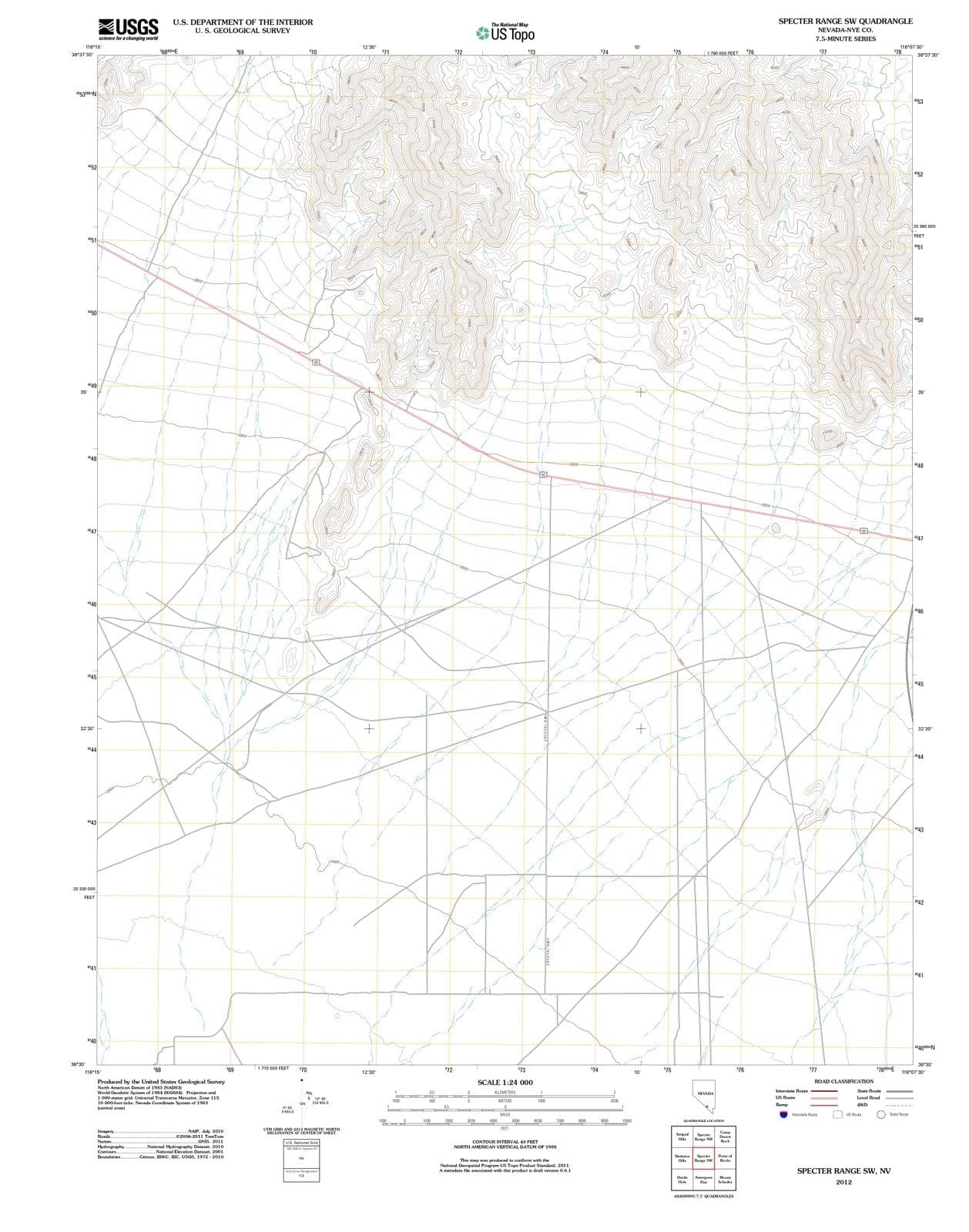 2012 Specter Range, NV - Nevada - USGS Topographic Map