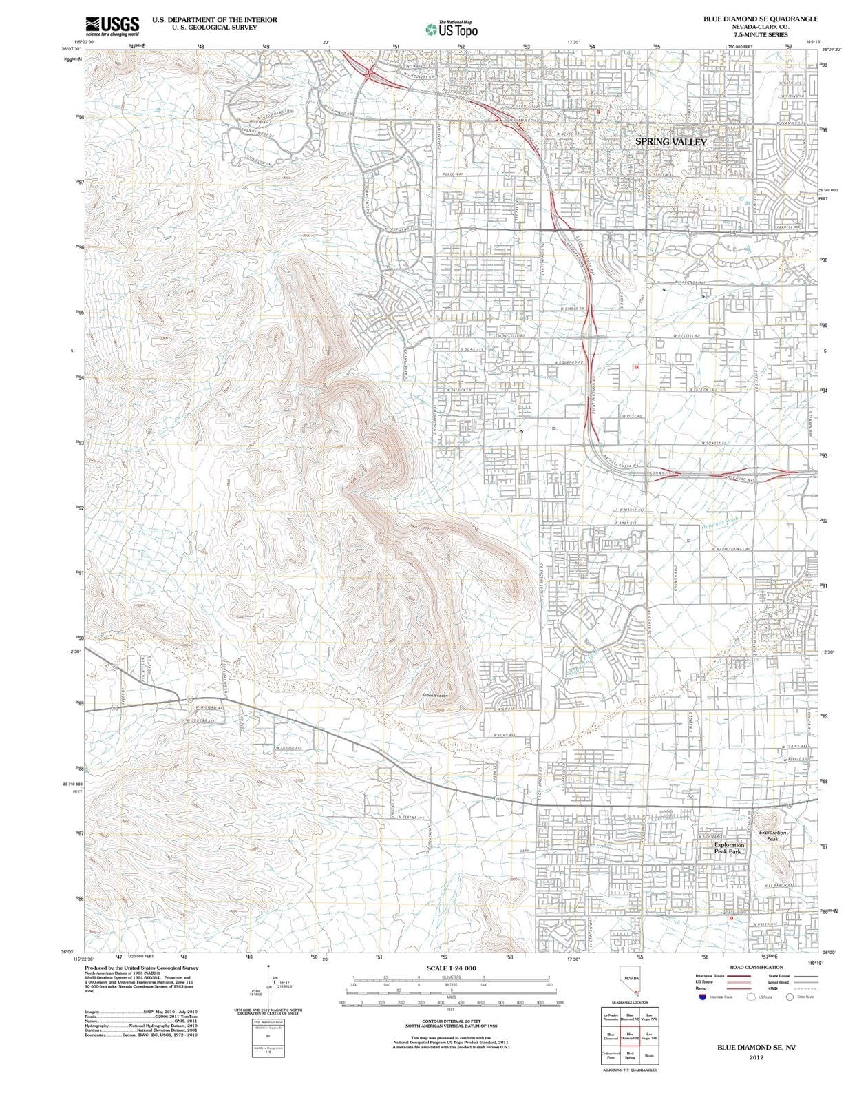 2012 Blueiamond, NV - Nevada - USGS Topographic Map