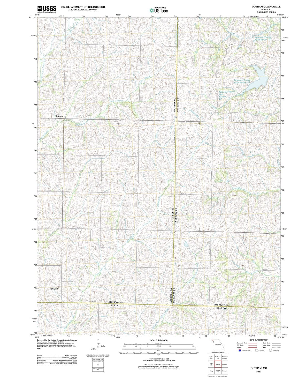 2012 Dotham, MO - Missouri - USGS Topographic Map