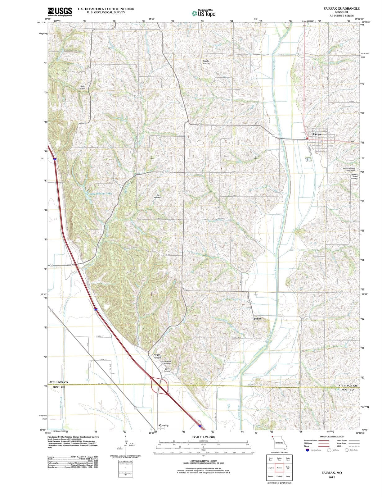 2012 Fairfax, MO - Missouri - USGS Topographic Map