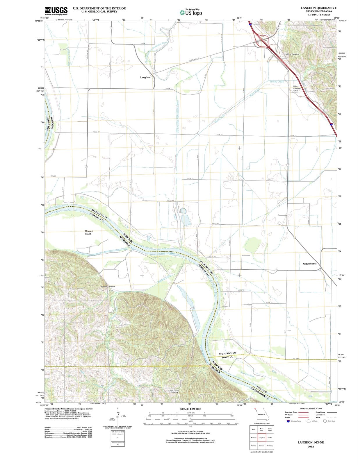 2012 Langdon, MO - Missouri - USGS Topographic Map