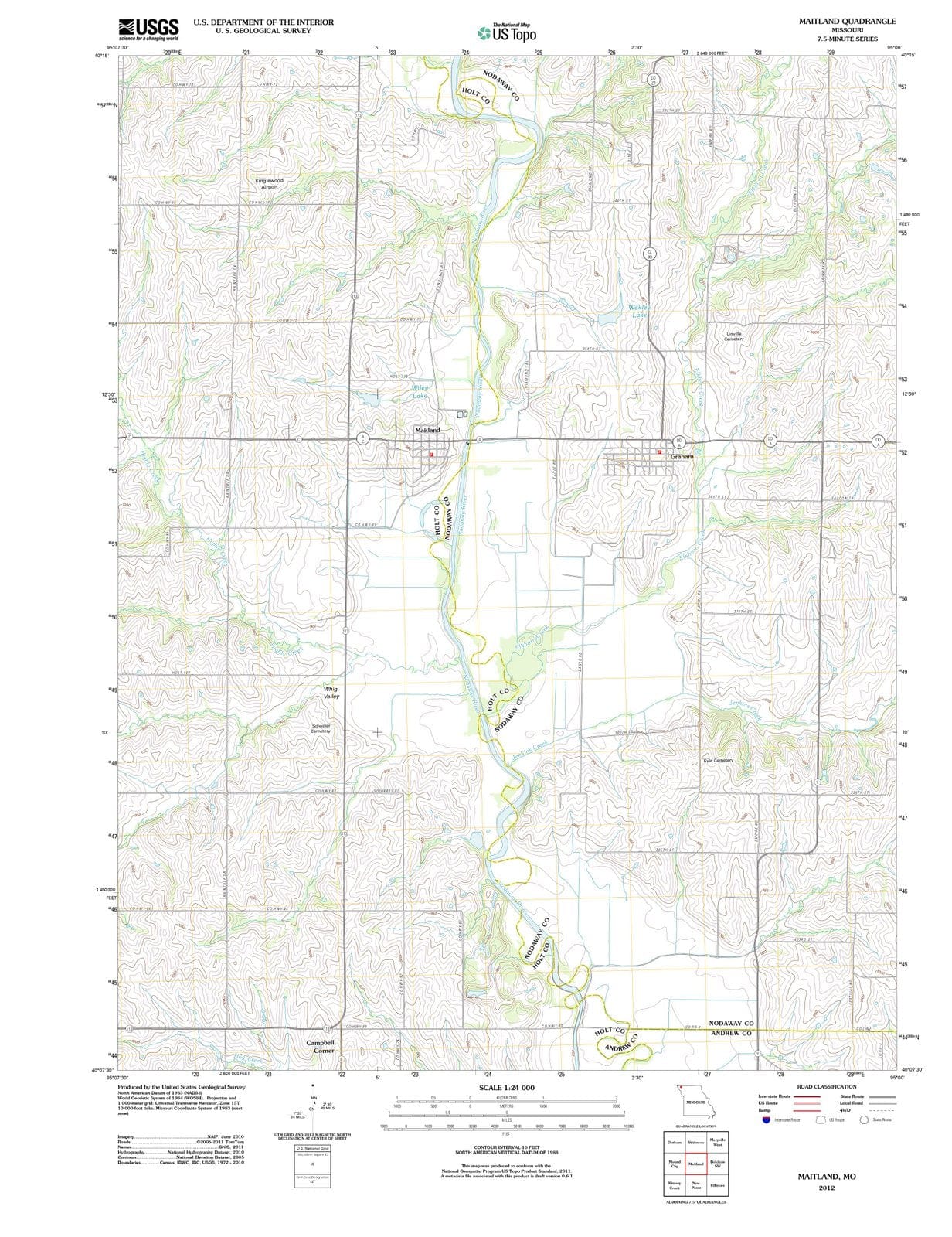 2012 Maitland, MO - Missouri - USGS Topographic Map