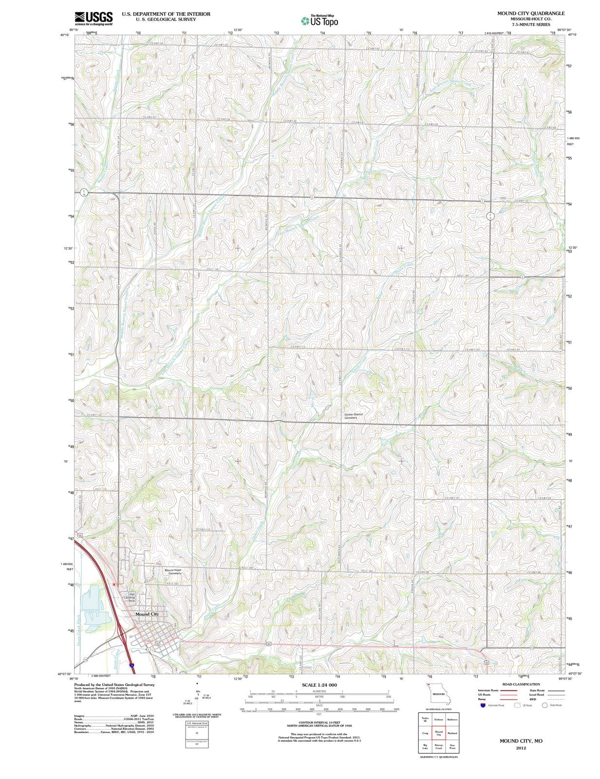 2012 Mound City, MO - Missouri - USGS Topographic Map