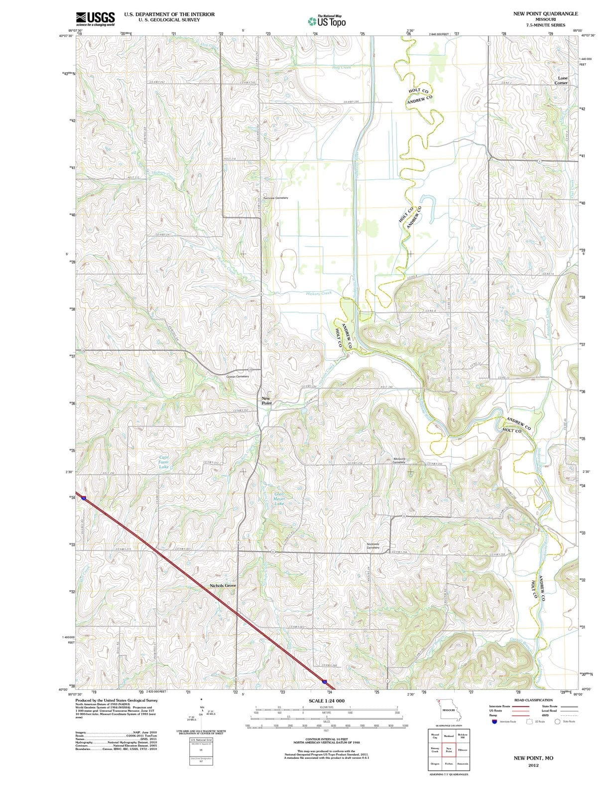 2012 New Point, MO - Missouri - USGS Topographic Map
