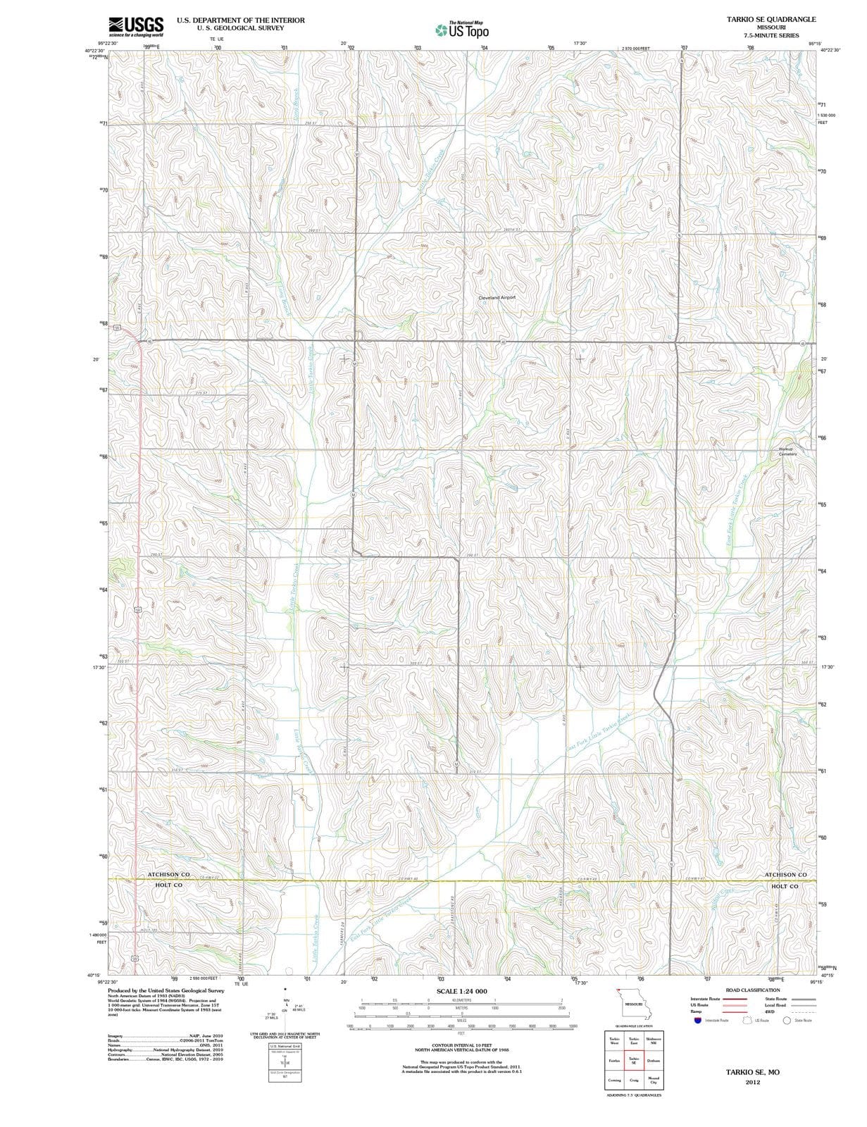 2012 Tarkio, MO - Missouri - USGS Topographic Map