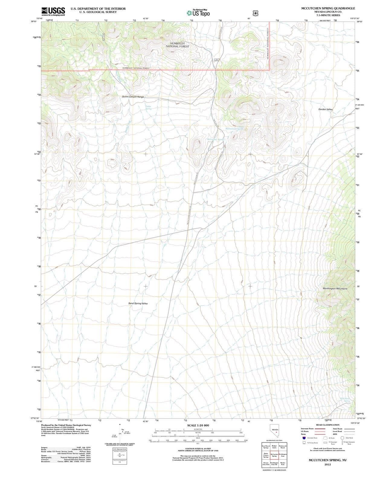 2012 McCutchen Spring, NV - Nevada - USGS Topographic Map