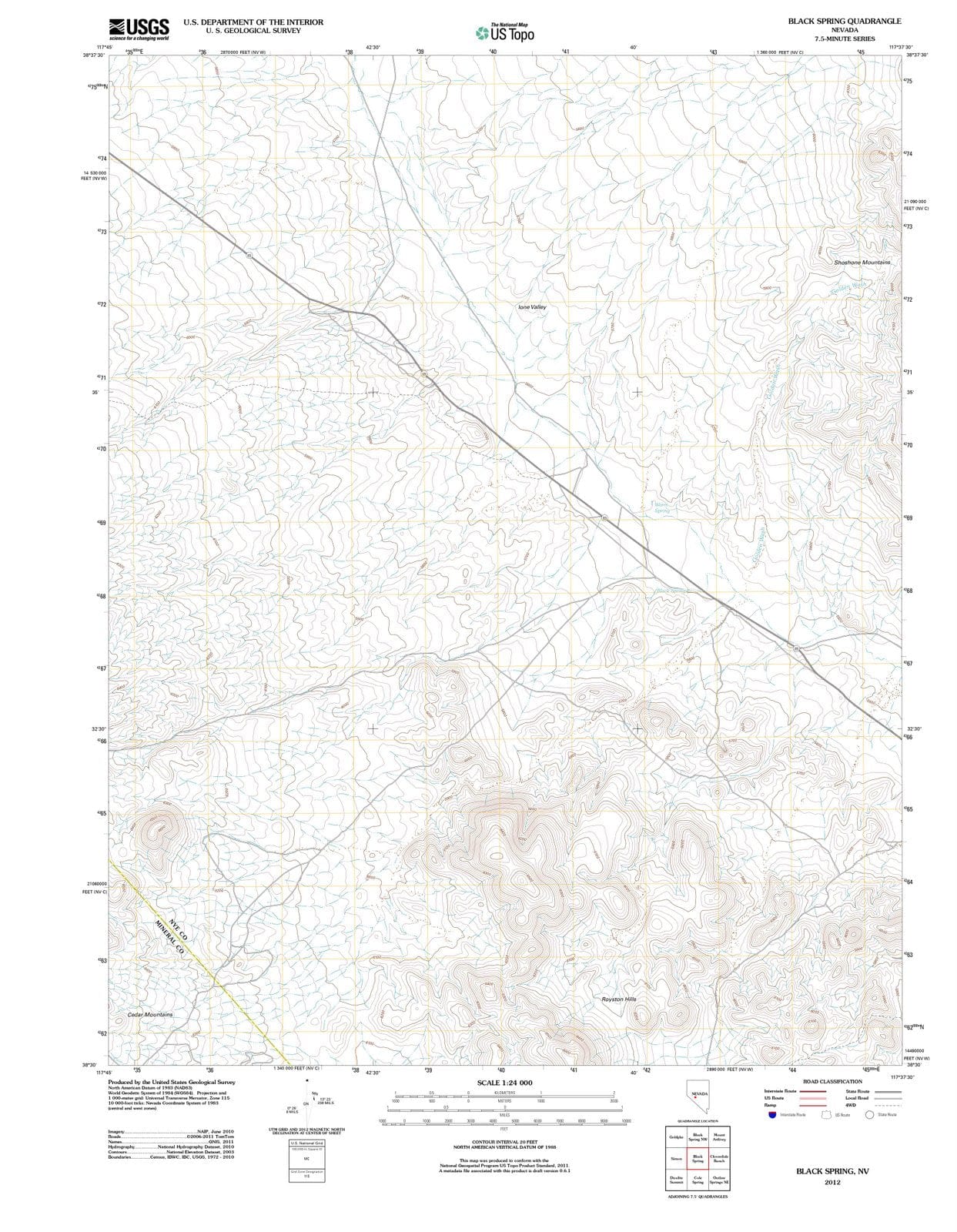 2012 Black Spring, NV - Nevada - USGS Topographic Map