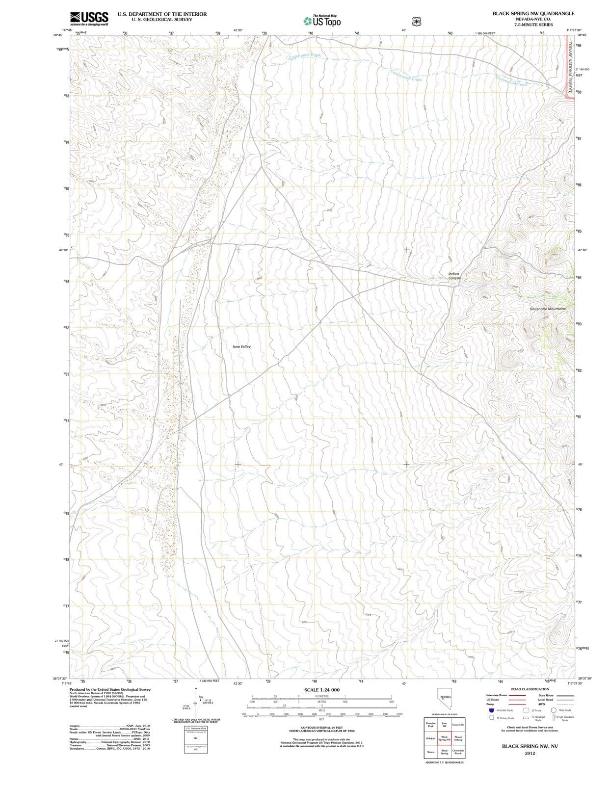 2012 Black Spring, NV - Nevada - USGS Topographic Map