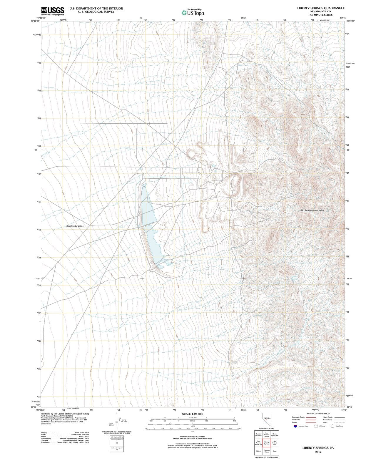2012 Liberty Springs, NV - Nevada - USGS Topographic Map