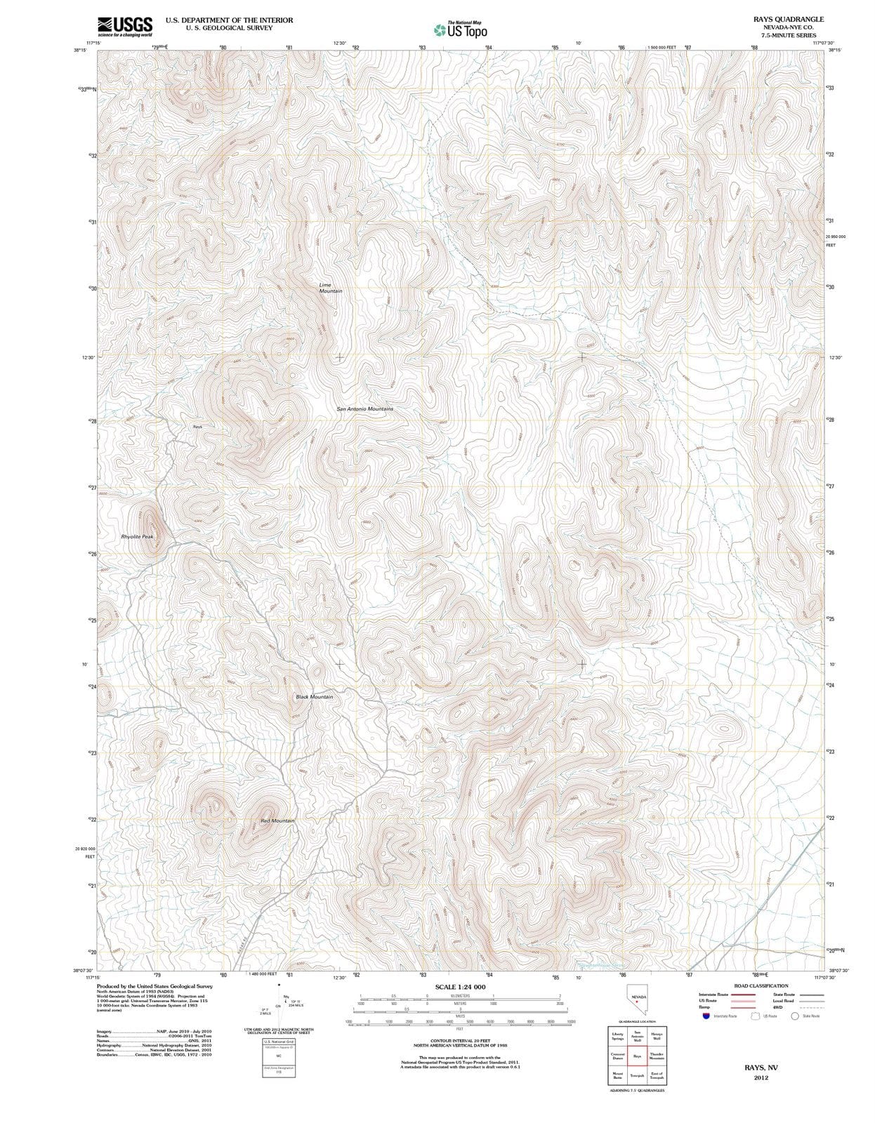 2012 Rays, NV - Nevada - USGS Topographic Map