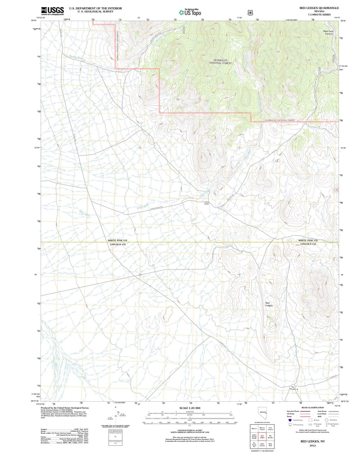 2012 Red Ledges, NV - Nevada - USGS Topographic Map