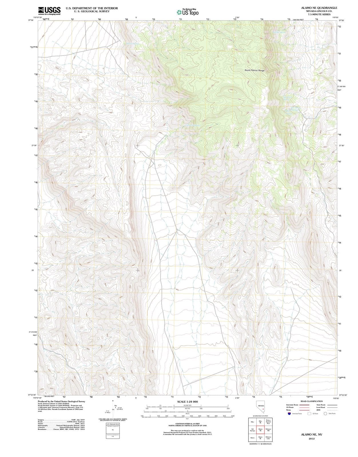 2012 Alamo, NV - Nevada - USGS Topographic Map