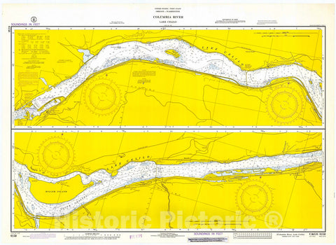 Historic Nautical Map - Columbia River - Lake Celilo, 1972 NOAA Chart - Oregon (OR) - Vintage Wall Art