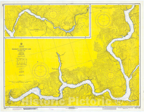 Historic Nautical Map - Franklin D. Roosevelt Lake, Southern Part, 1971 NOAA Chart - Washington (WA) - Vintage Wall Art