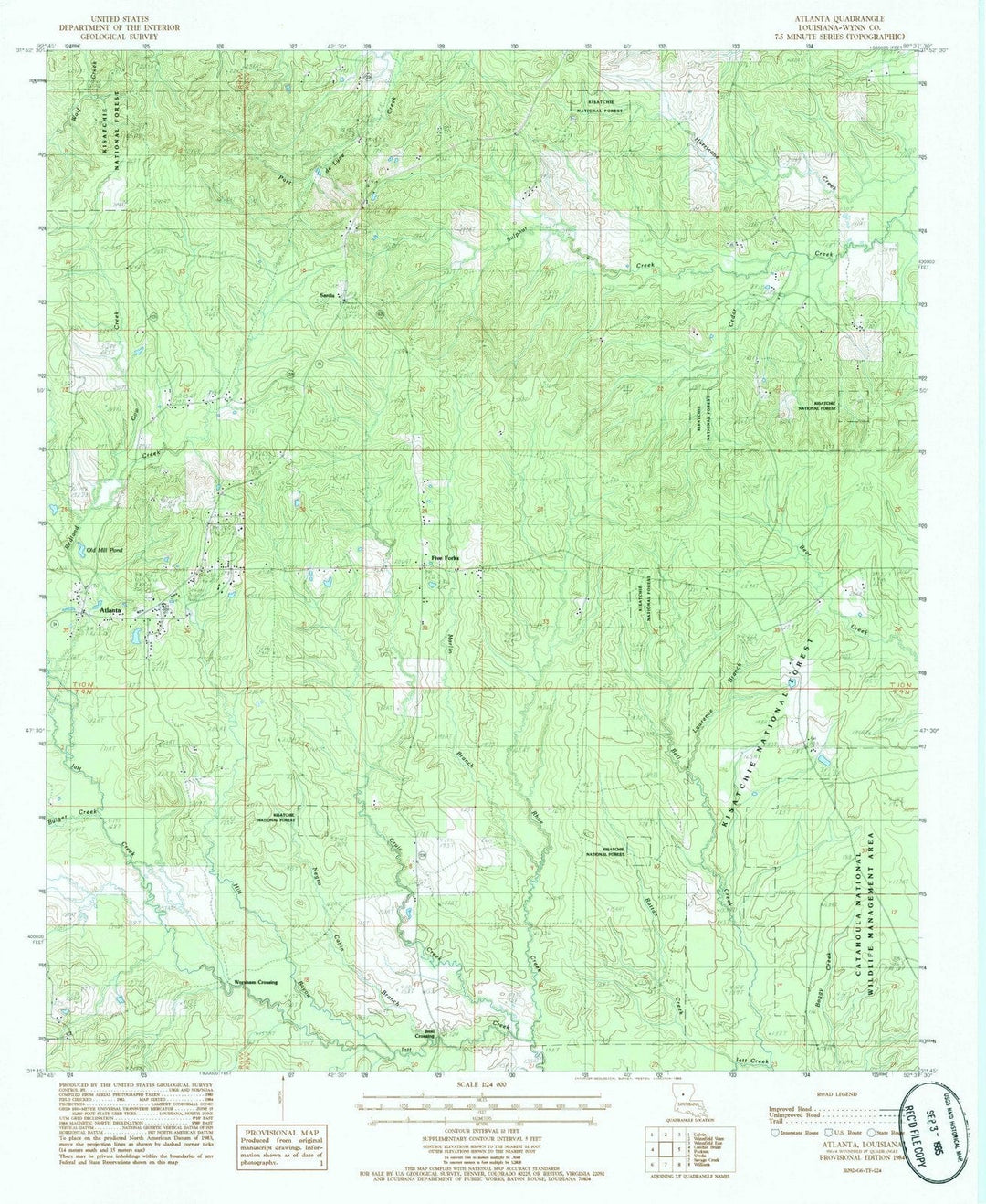 1984 Atlanta, LA - Louisiana - USGS Topographic Map