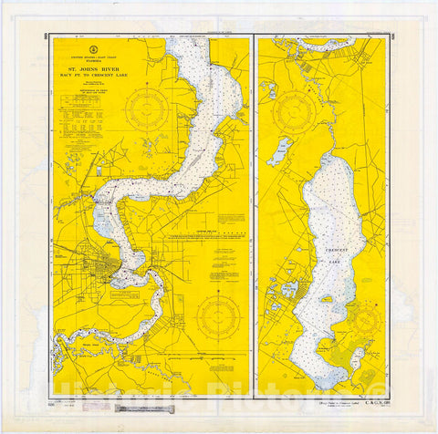 Historic Nautical Map - Racy Point To Crescent Lake, 1970 NOAA Chart - Florida (FL) - Vintage Wall Art