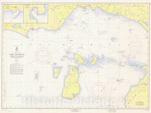 Historic Nautical Map - Lake Michigan Coast Waugoshance Point To Boulder Reef Brevort To Seul Choix Point Including Beaver Island Group, 1957 NOAA Chart - Michigan (MI) - Poster Wall Art Reprint - 0