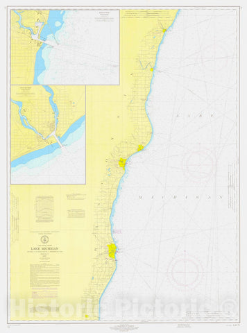 Historic Nautical Map - Lake Michigan Coast Algoma To Sheboygan, 1973 NOAA Chart - Wisconsin (WI) - Vintage Wall Art