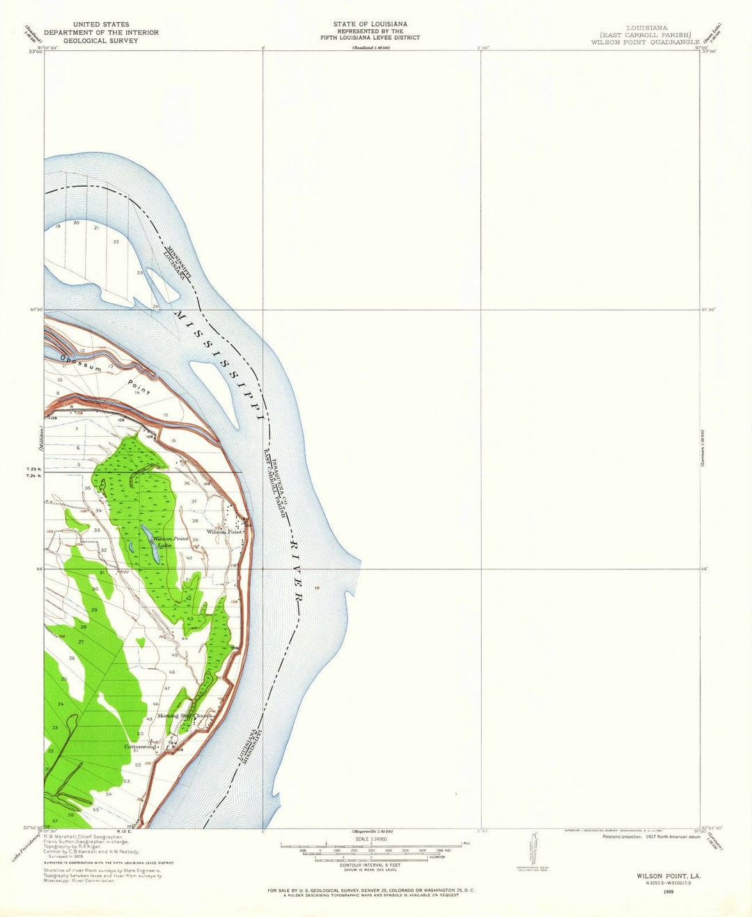 1909 Wilson Point, MS - Mississippi - USGS Topographic Map