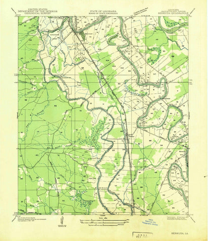 1937 Bermuda, LA - Louisiana - USGS Topographic Map