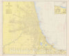 Historic Nautical Map - Chicago Lake Front, 1957 NOAA Chart - Illinois, Indiana (IL, IN) - Vintage Wall Art