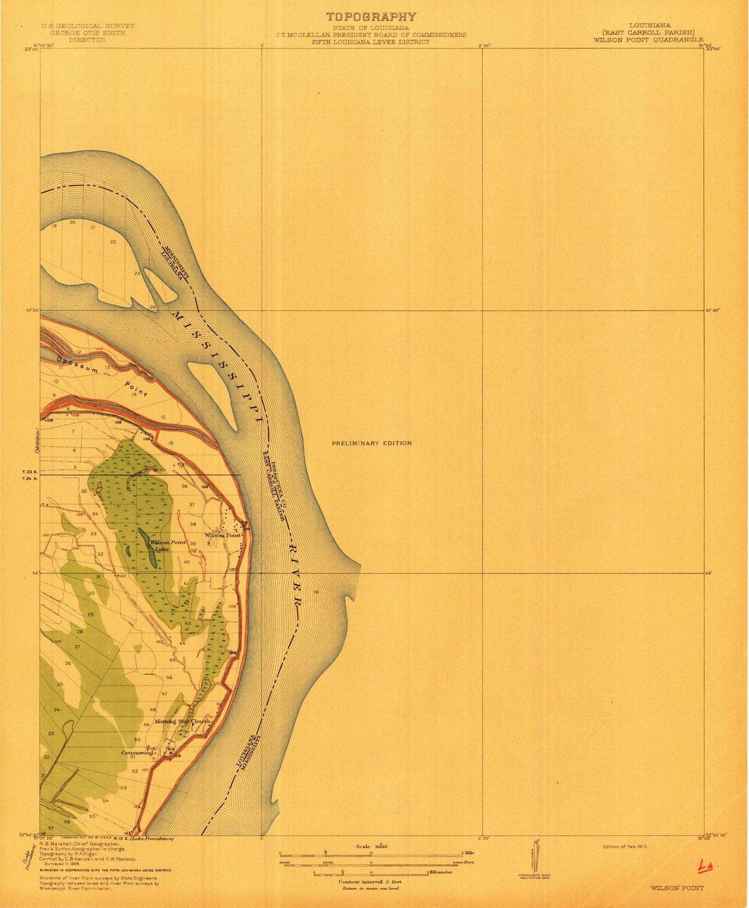 1913 Wilson Point, MS - Mississippi - USGS Topographic Map