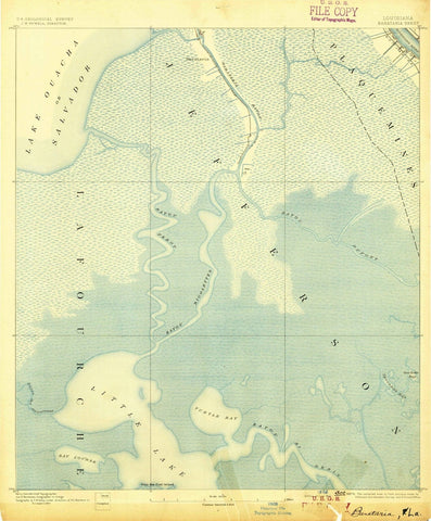 1892 Barataria, LA - Louisiana - USGS Topographic Map