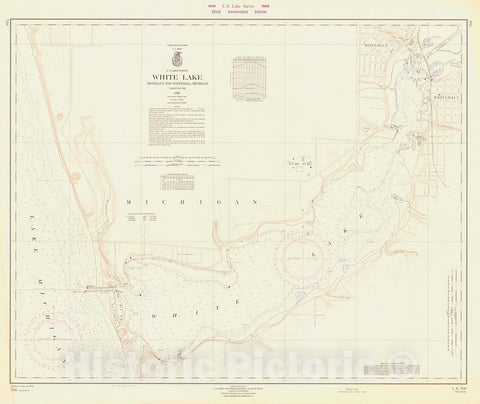 Historic Nautical Map - White Lake, 1966 NOAA Chart - Michigan (MI) - Vintage Wall Art